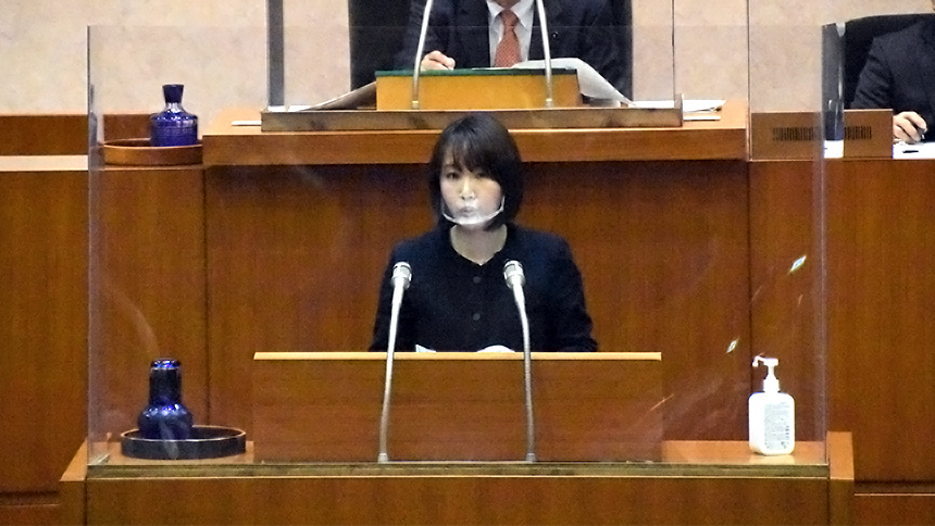 １２月定例千葉県議会にて一般質問に登壇する水野ゆうき