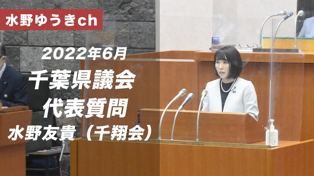 2022年6月定例千葉県議会 水野ゆうき 代表質問