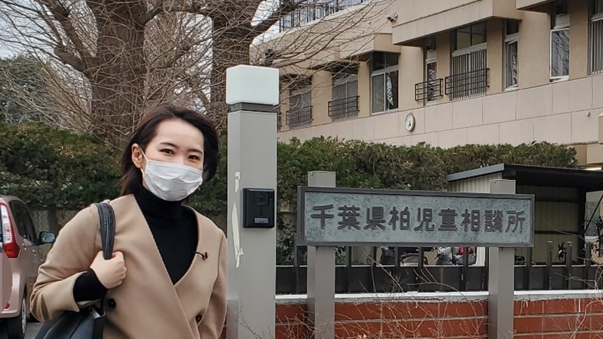 柏児童相談所を視察する水野友貴