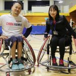 車いすバスケを千葉ホークスの選手に教えていただく水野ゆうき