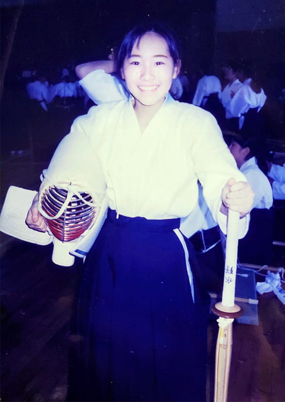 剣道をする中学時代の水野友貴の写真